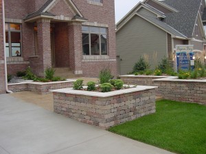 Brick Paver Driveway, Patio, and Retainer Wall and Landscape Design