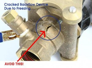 Crack in Backflow Device from Freezing